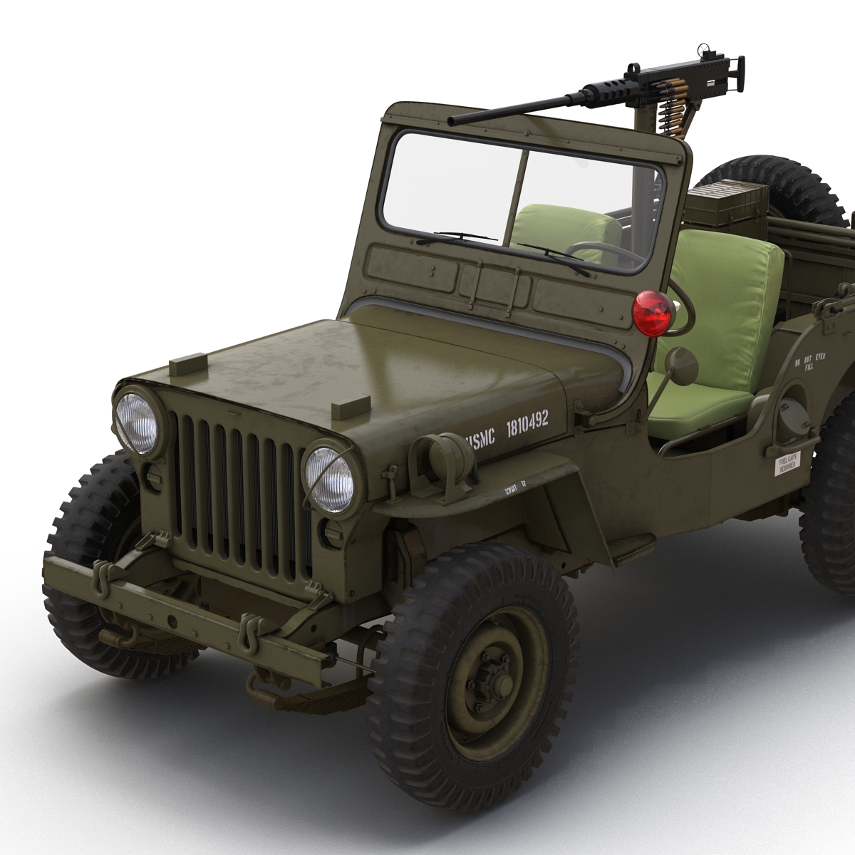 3D model Military Jeep Car Willys M38 Rigged