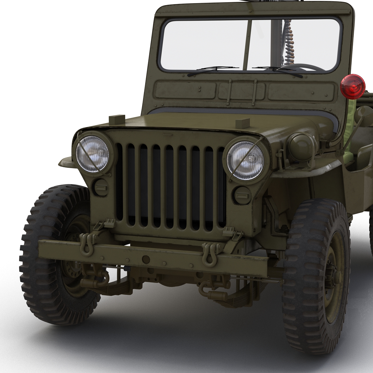 3D model Military Jeep Car Willys M38 Rigged