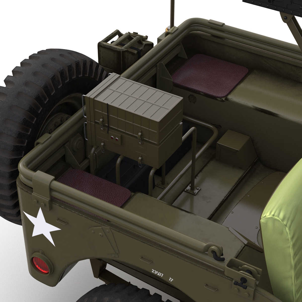 3D model Military Jeep Car Willys M38 Rigged