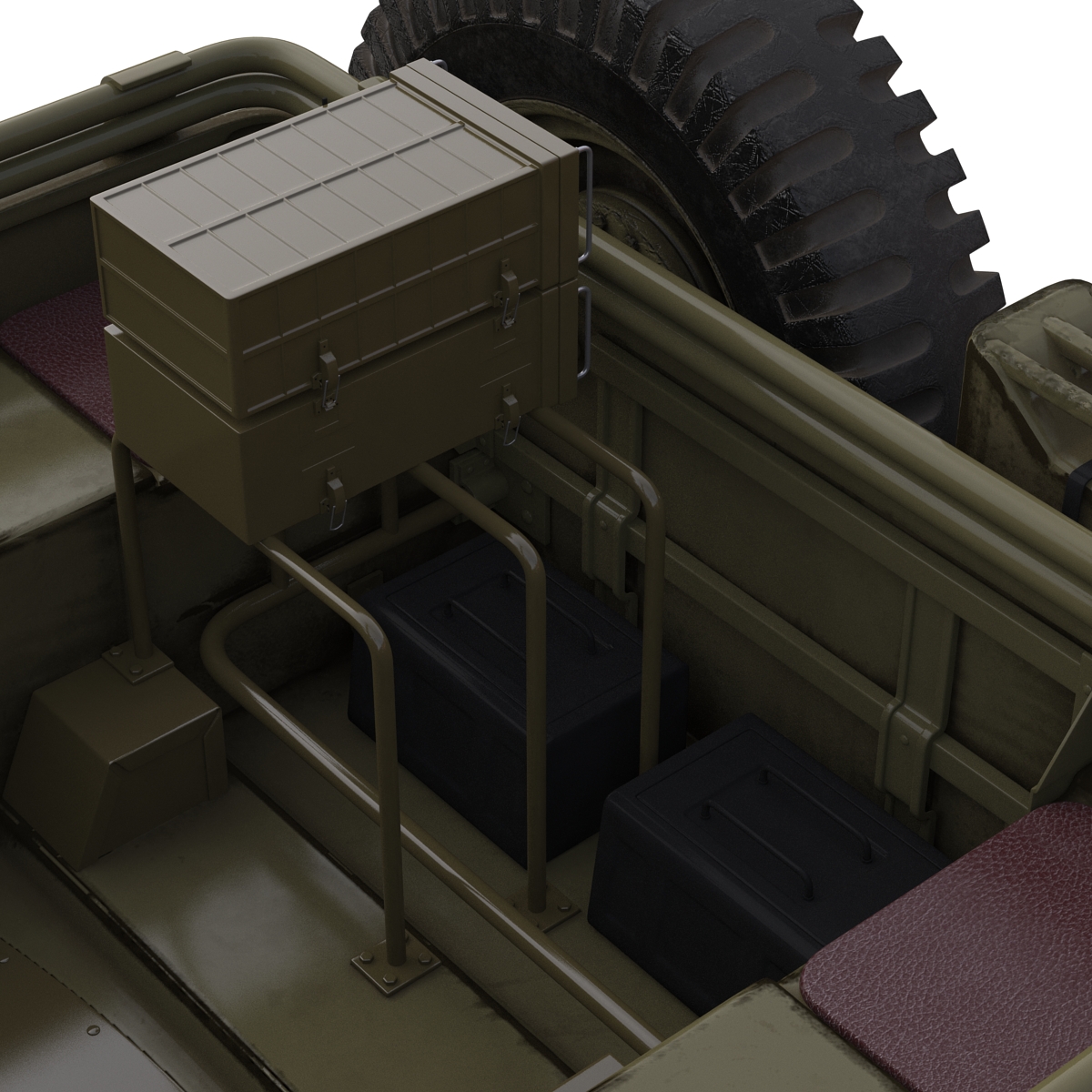 3D model Military Jeep Car Willys M38 Rigged