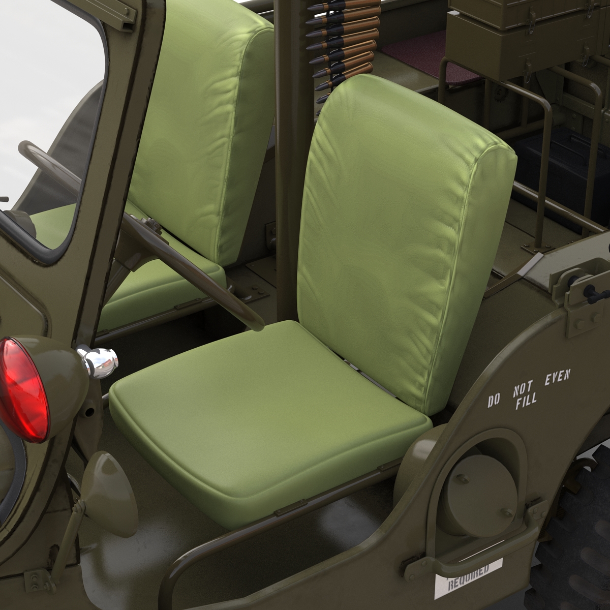 3D model Military Jeep Car Willys M38 Rigged