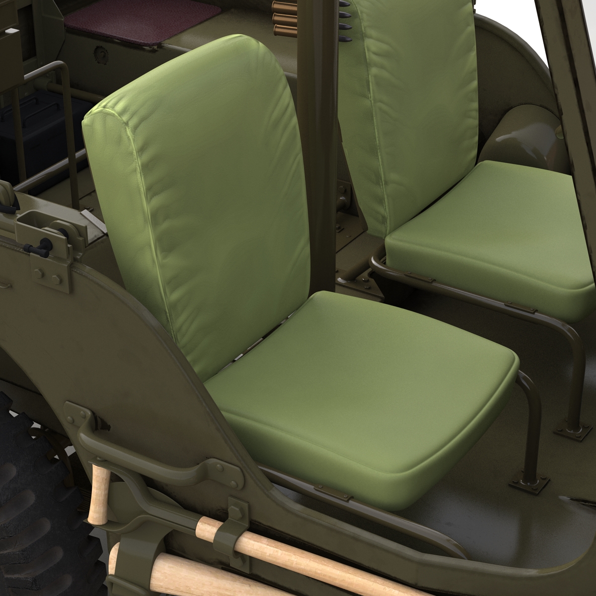 3D model Military Jeep Car Willys M38 Rigged