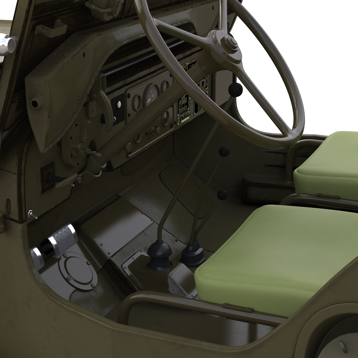 3D model Military Jeep Car Willys M38 Rigged