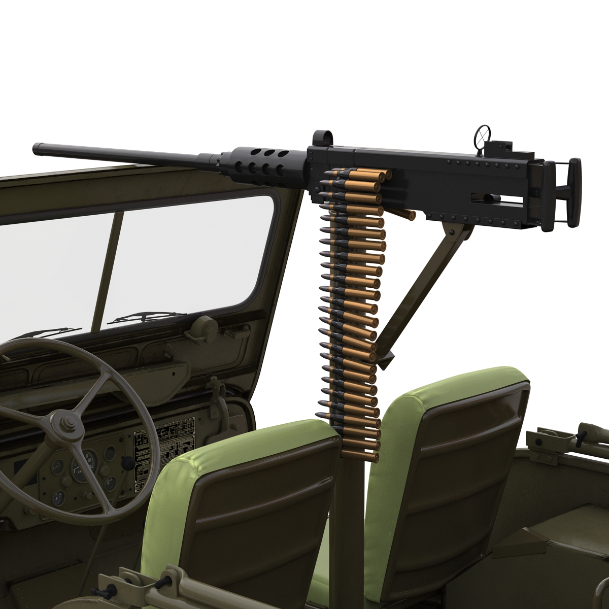 3D model Military Jeep Car Willys M38 Rigged