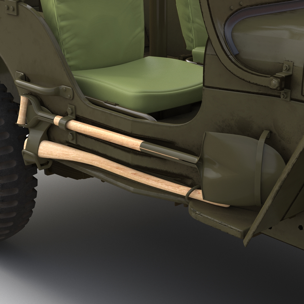 3D model Military Jeep Car Willys M38 Rigged