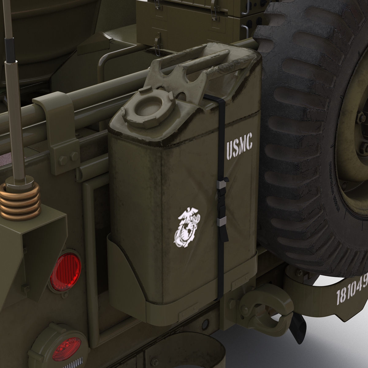 3D model Military Jeep Car Willys M38 Rigged