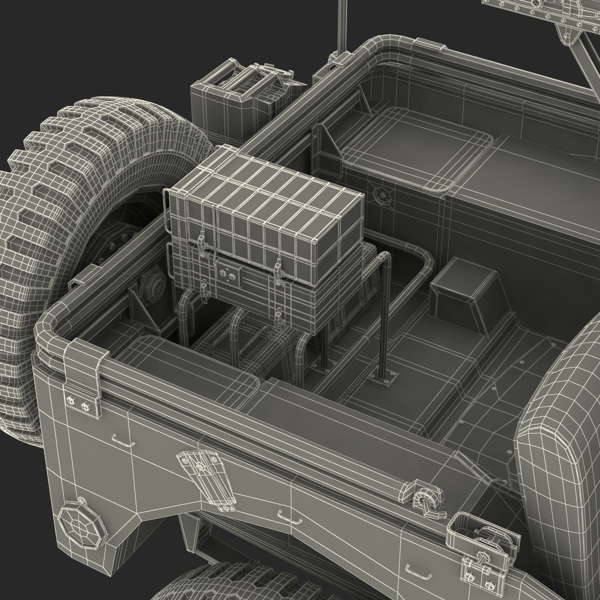 3D model Military Jeep Car Willys M38 Rigged