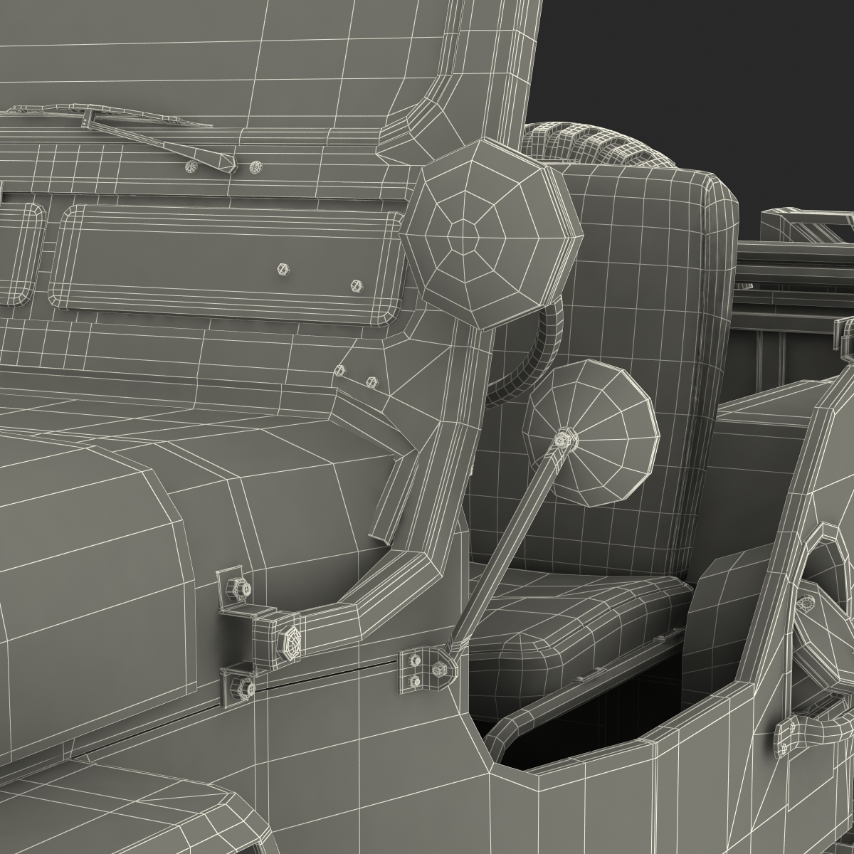 3D model Military Jeep Car Willys M38 Rigged