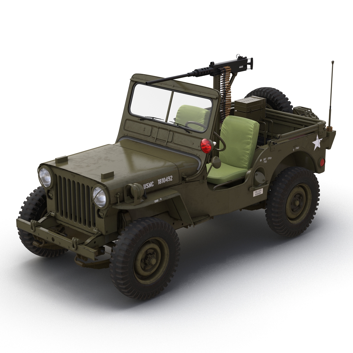 3D Military Jeep Car Willys M38 model