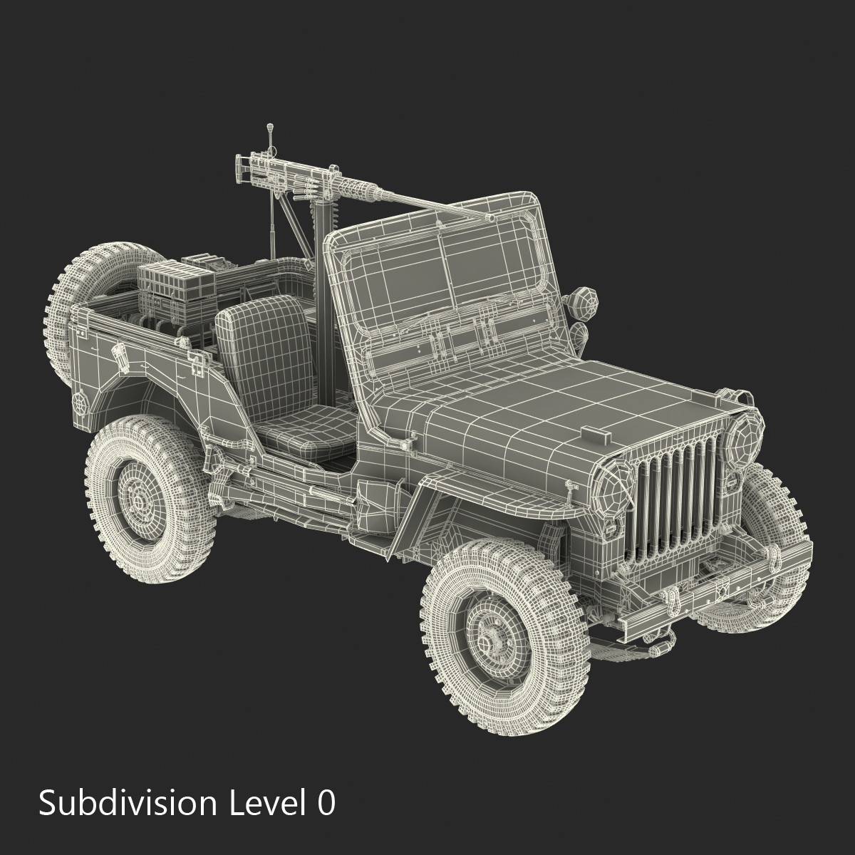 3D Military Jeep Car Willys M38 model