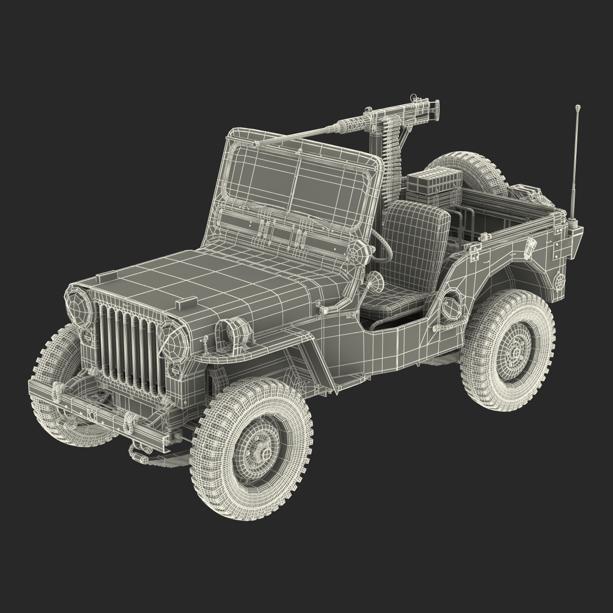 3D Military Jeep Car Willys M38 model