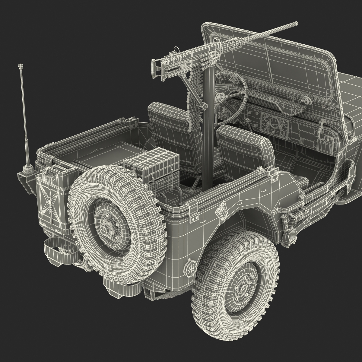 3D Military Jeep Car Willys M38 model