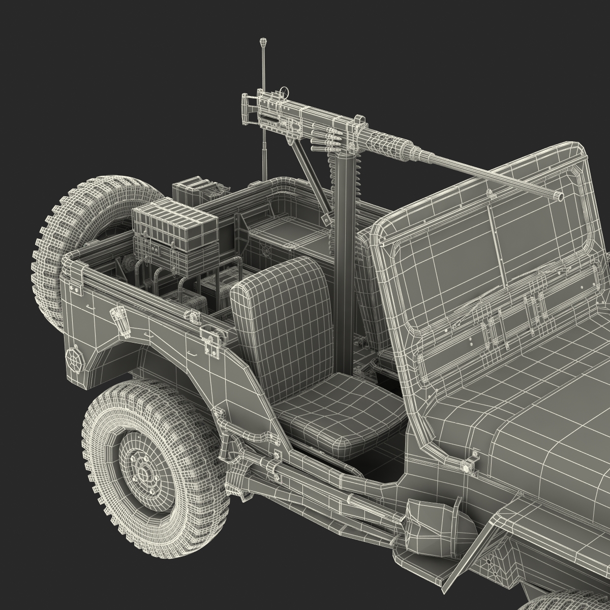 3D Military Jeep Car Willys M38 model