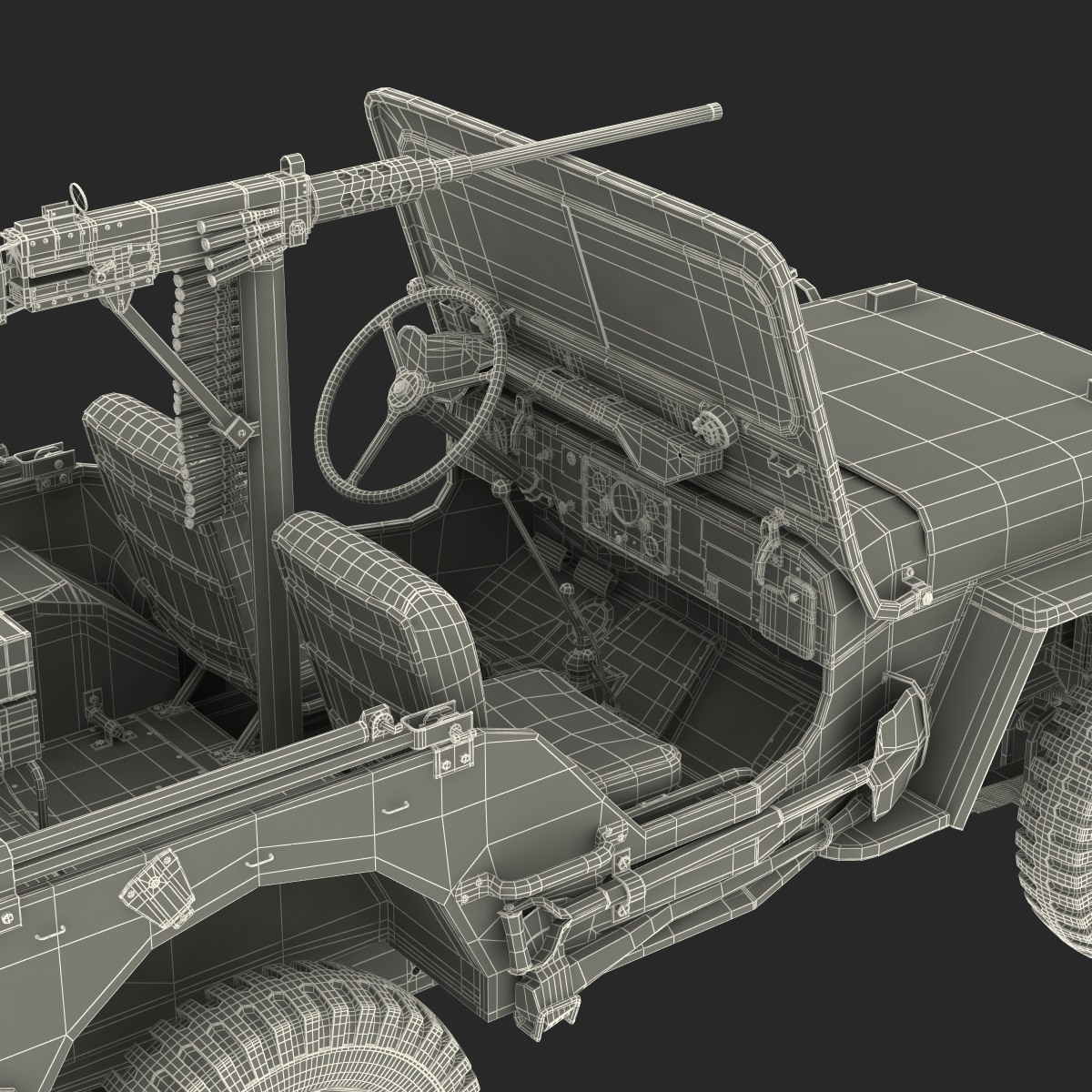 3D Military Jeep Car Willys M38 model