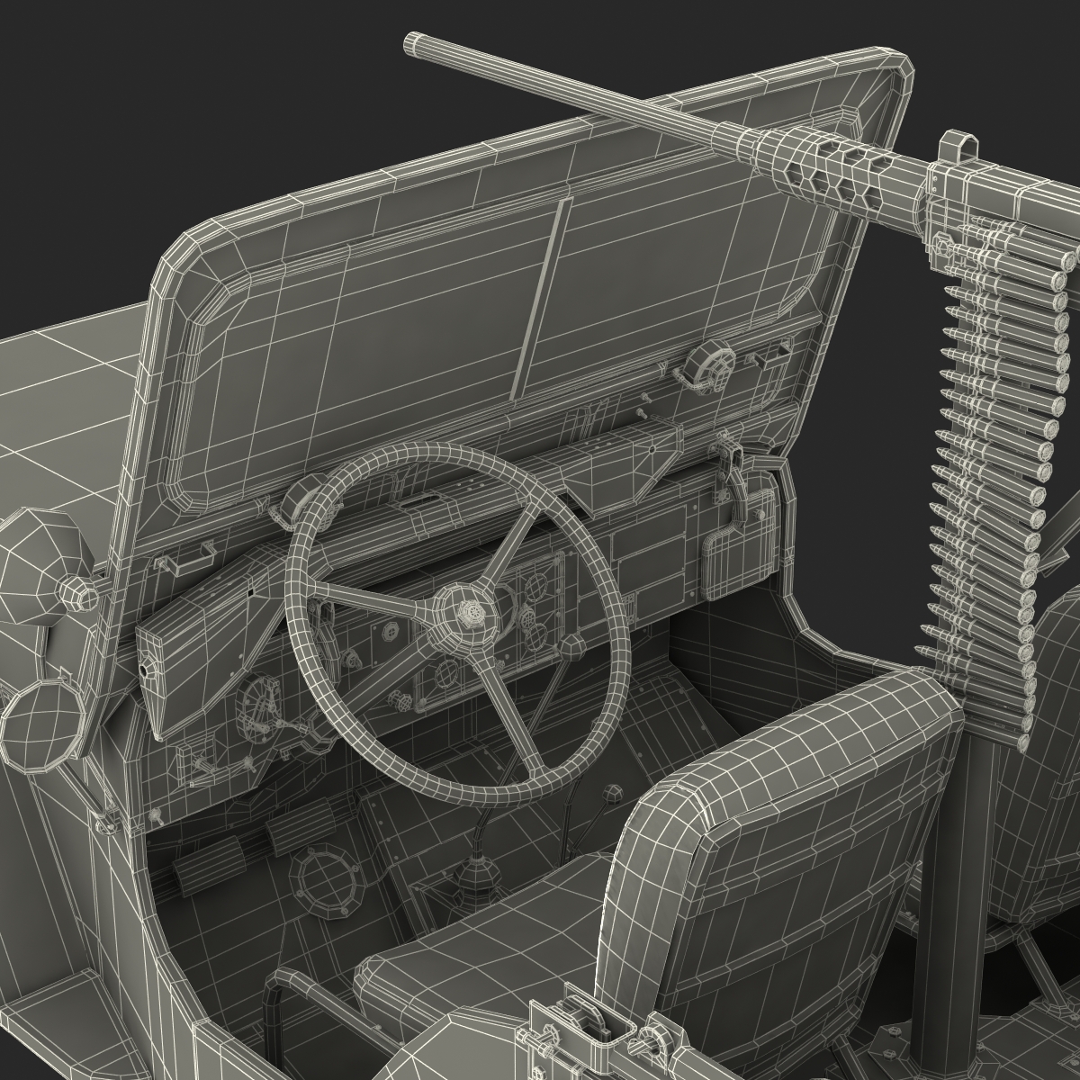 3D Military Jeep Car Willys M38 model