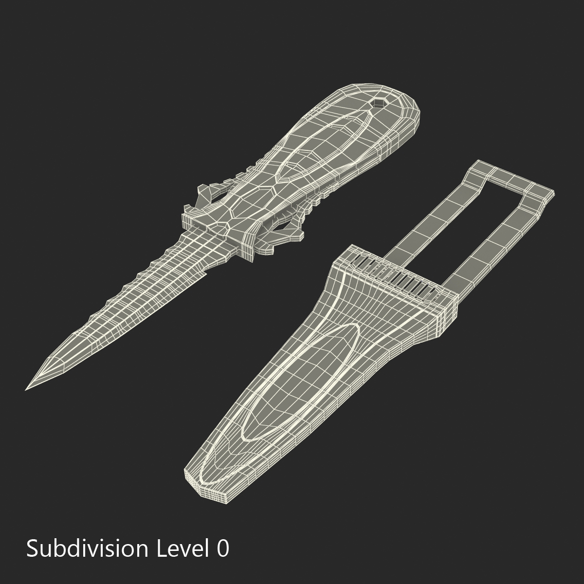 Dive Knife Generic Set 3D