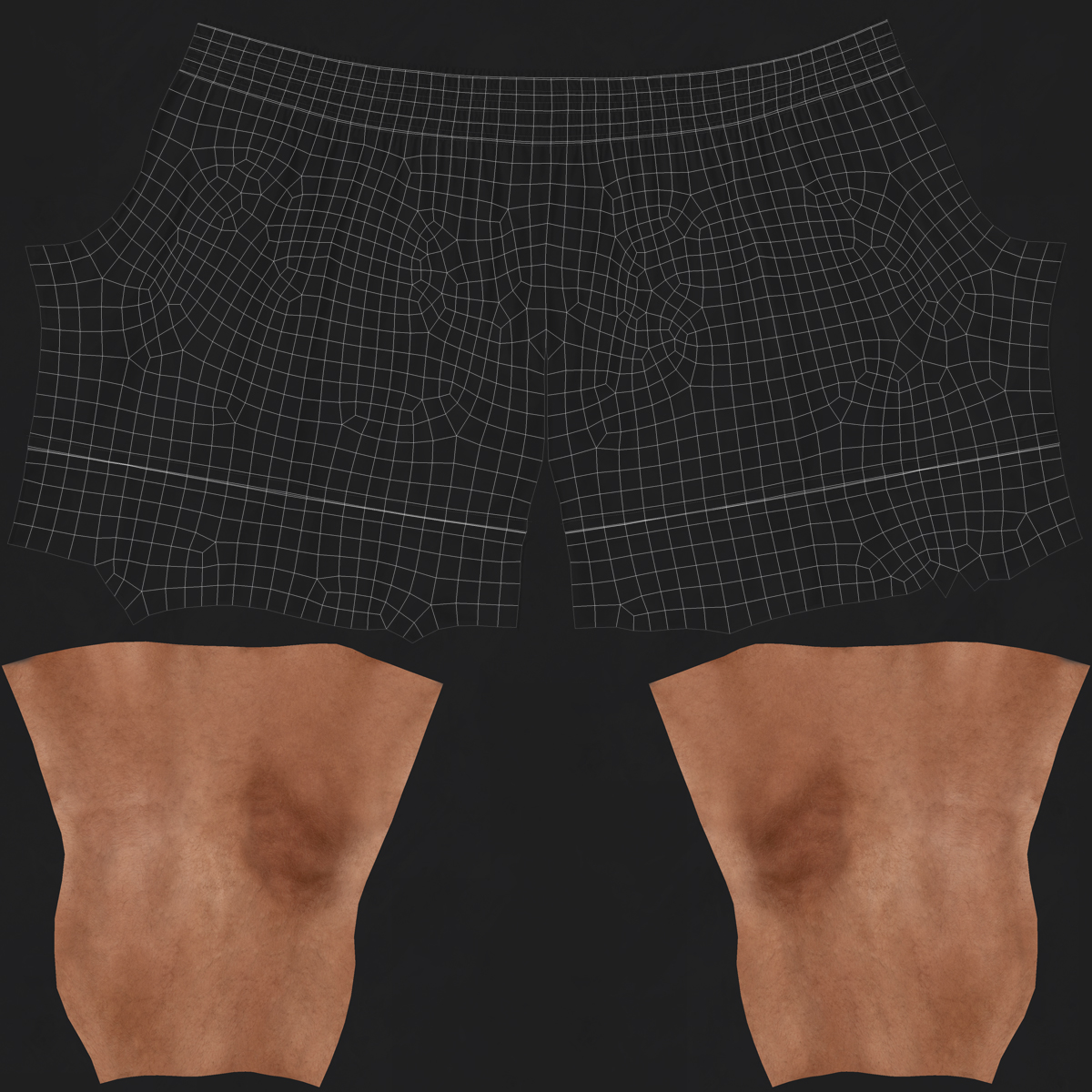 Boxing Trunks Black 3D model