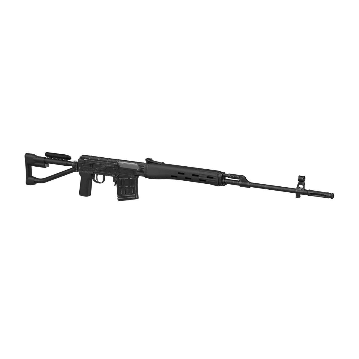 Sniper Rifle Dragunov SVDS with Folding Stock 2 3D