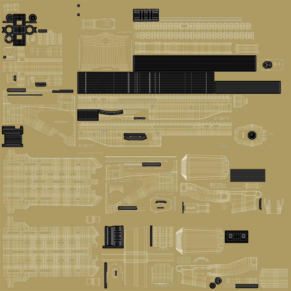 Adaptive Combat Rifle Carbine Coyote Brown 3D