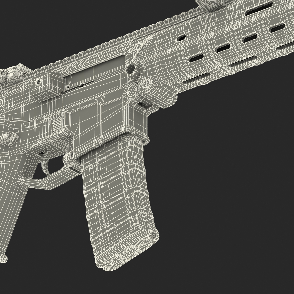 Adaptive Combat Rifle Carbine Coyote Brown 3D