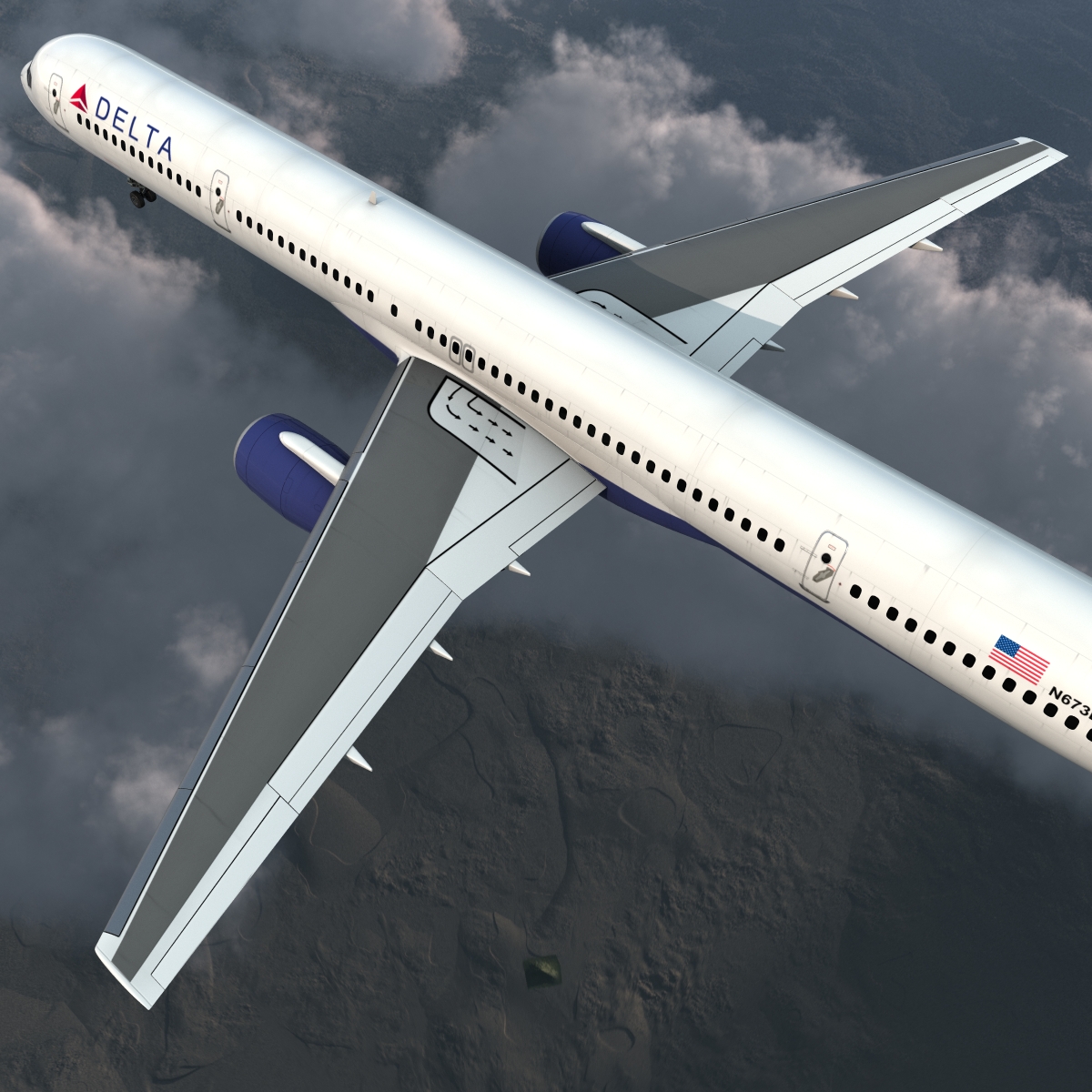 3D model Boeing 757 300 Delta Air Lines