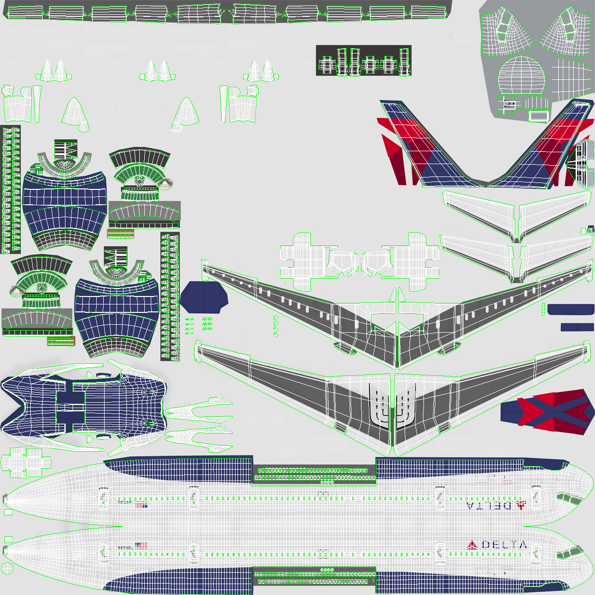 3D model Boeing 757 300 Delta Air Lines