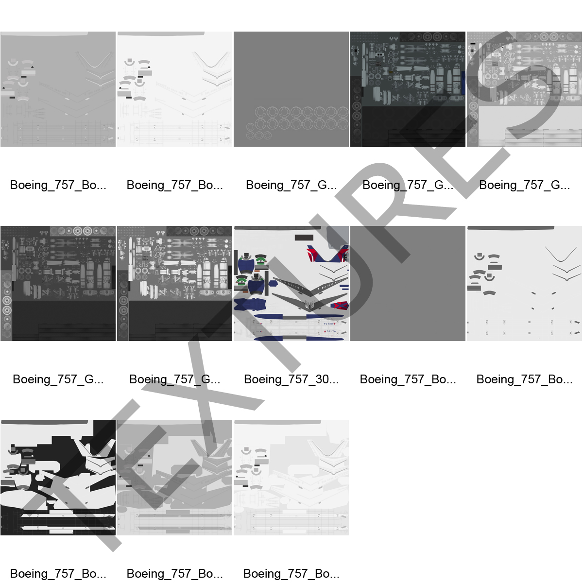 3D model Boeing 757 300 Delta Air Lines