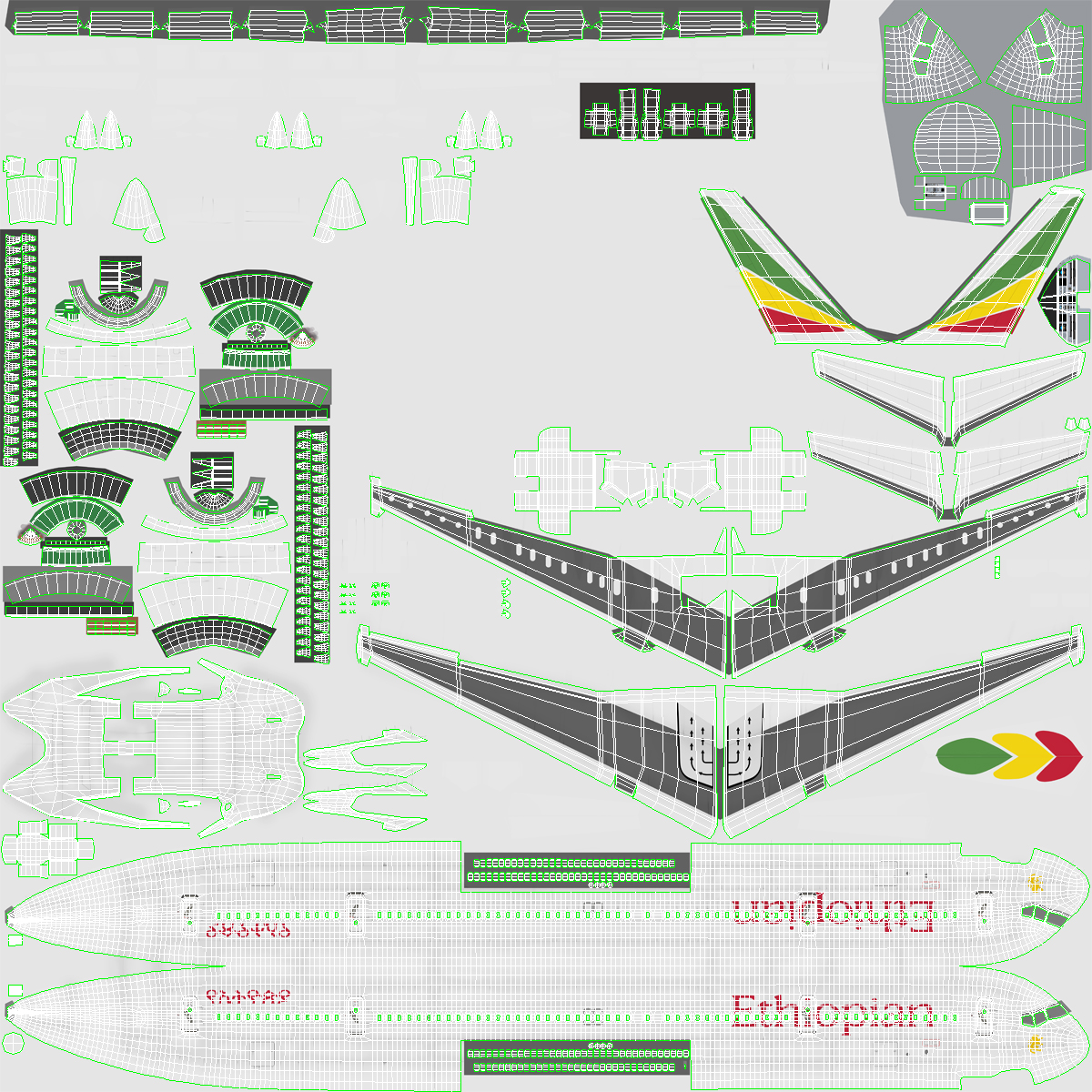 3D Boeing 757 300 Ethiopian Airlines model