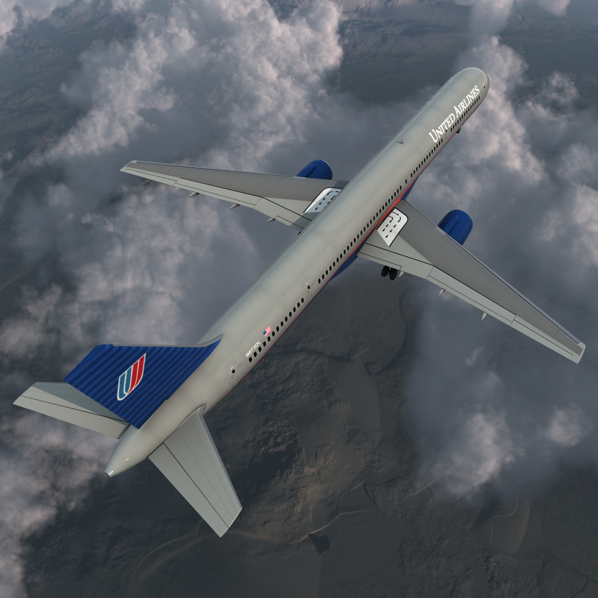 3D model Boeing 757 300 United Airlines