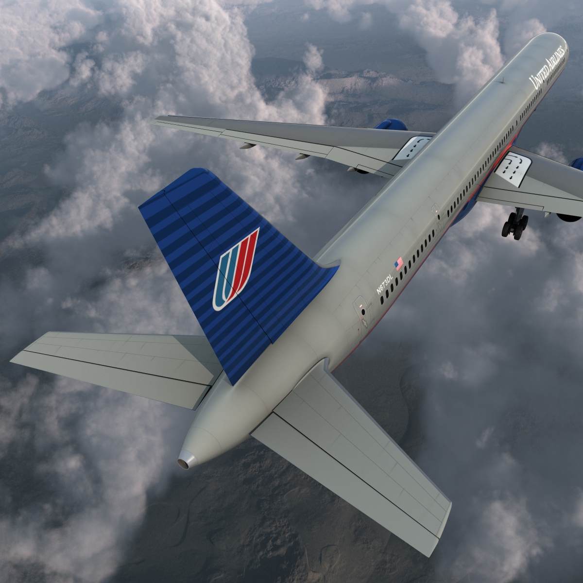 3D model Boeing 757 300 United Airlines