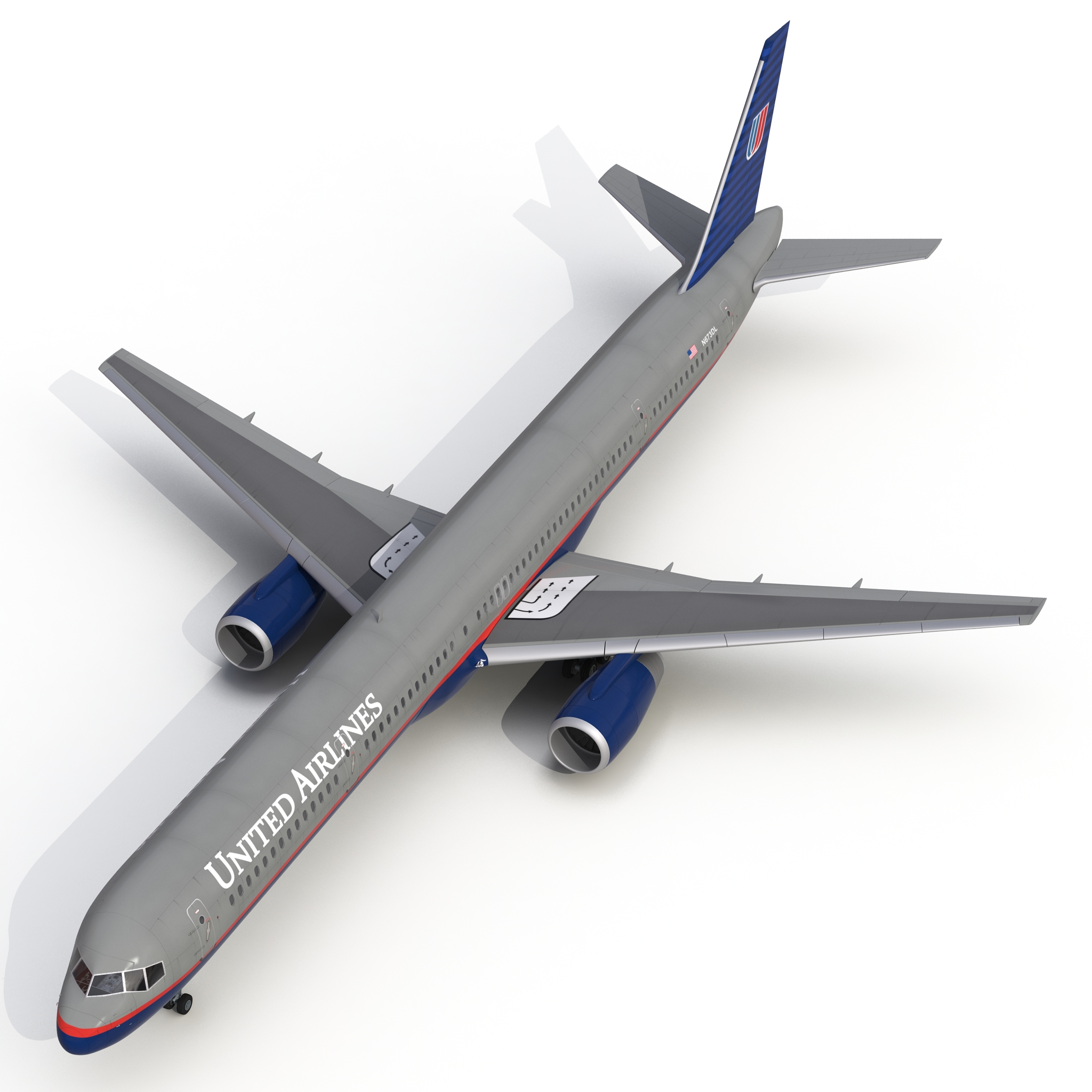 3D model Boeing 757 300 United Airlines