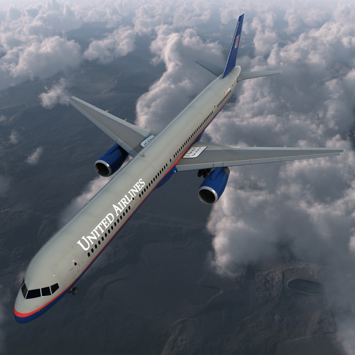 3D model Boeing 757 300 United Airlines