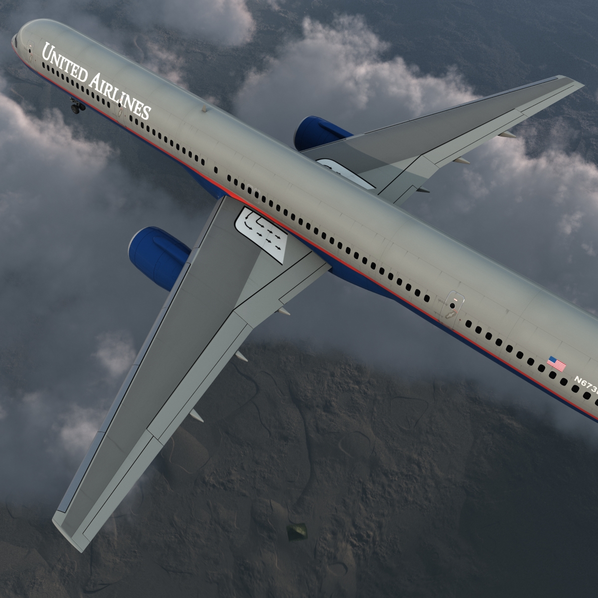 3D model Boeing 757 300 United Airlines