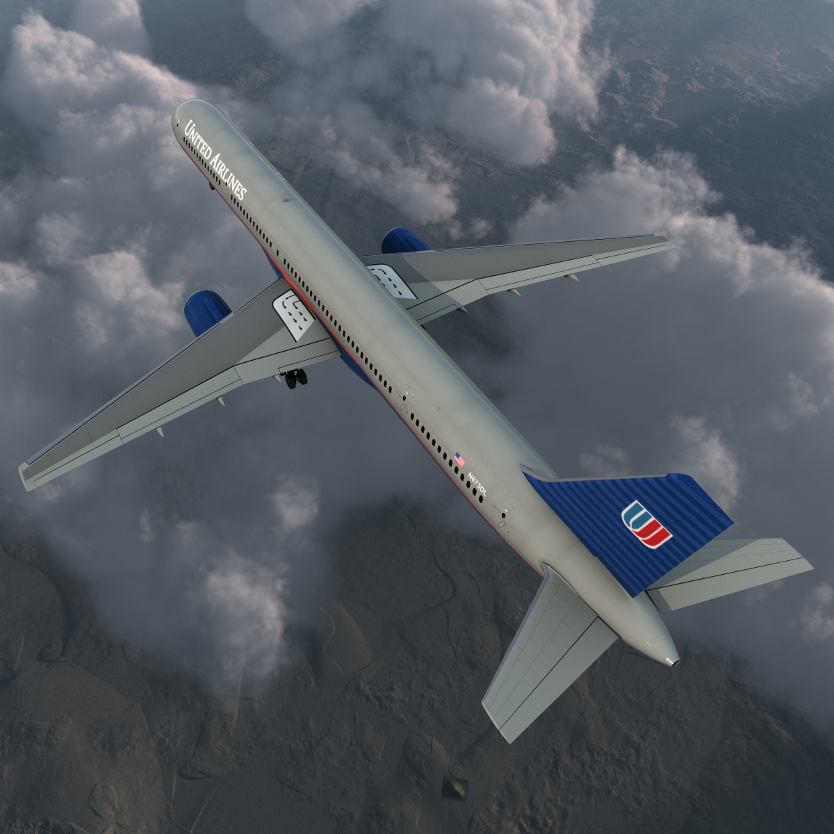 3D model Boeing 757 300 United Airlines