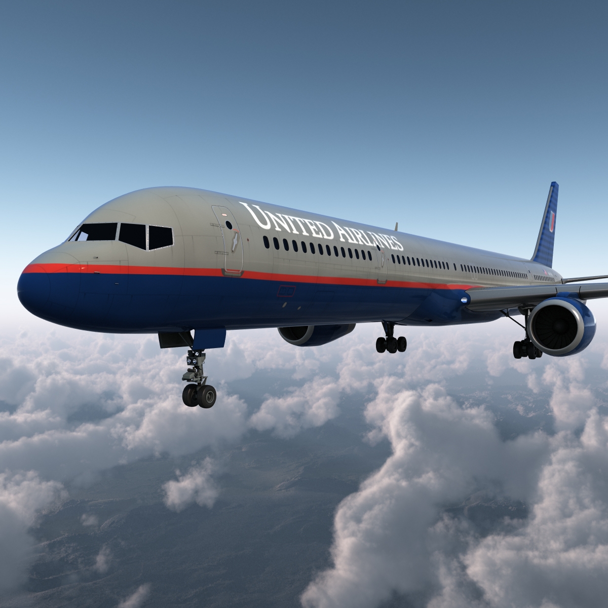 3D model Boeing 757 300 United Airlines