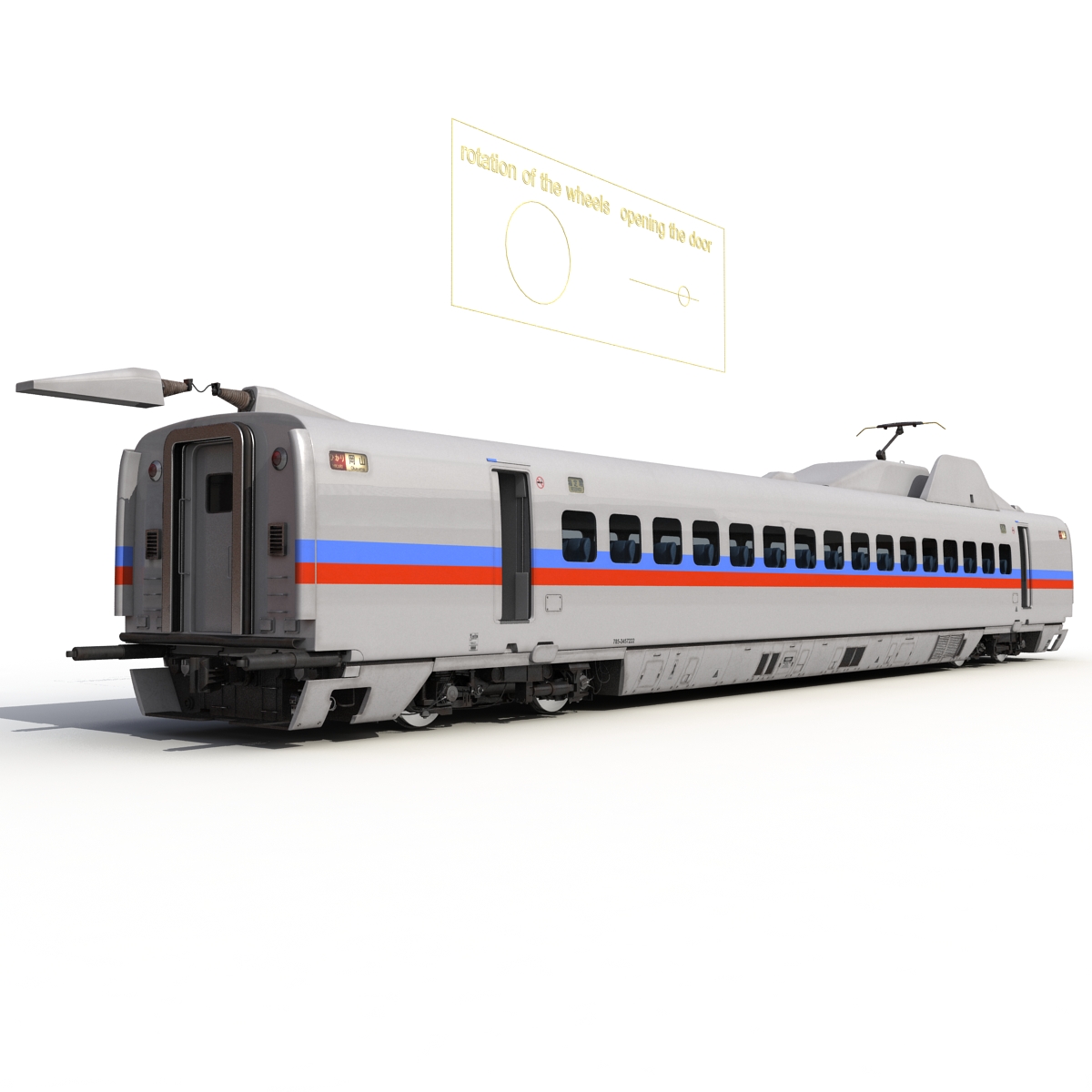 3D model Speed Train Passenger Car Generic Rigged