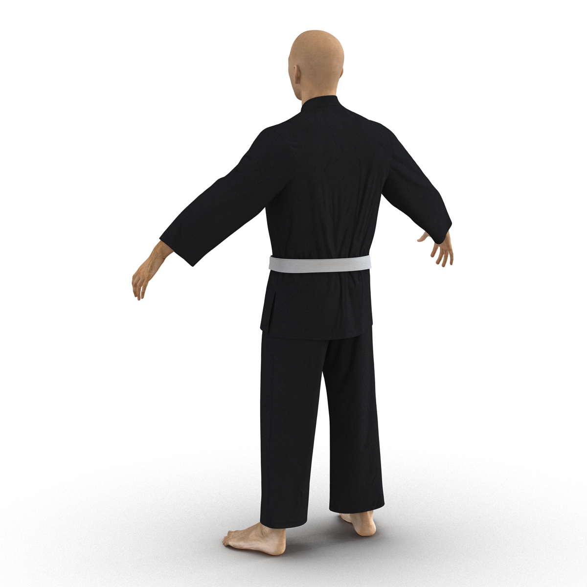 Japanese Karate Fighter Black Suit 3D model