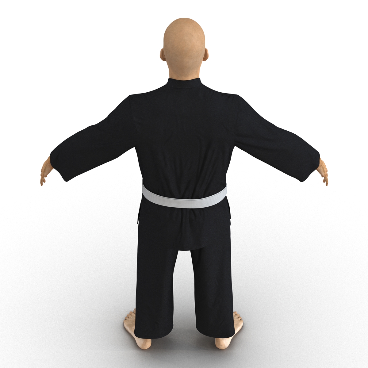 Japanese Karate Fighter Black Suit 3D model