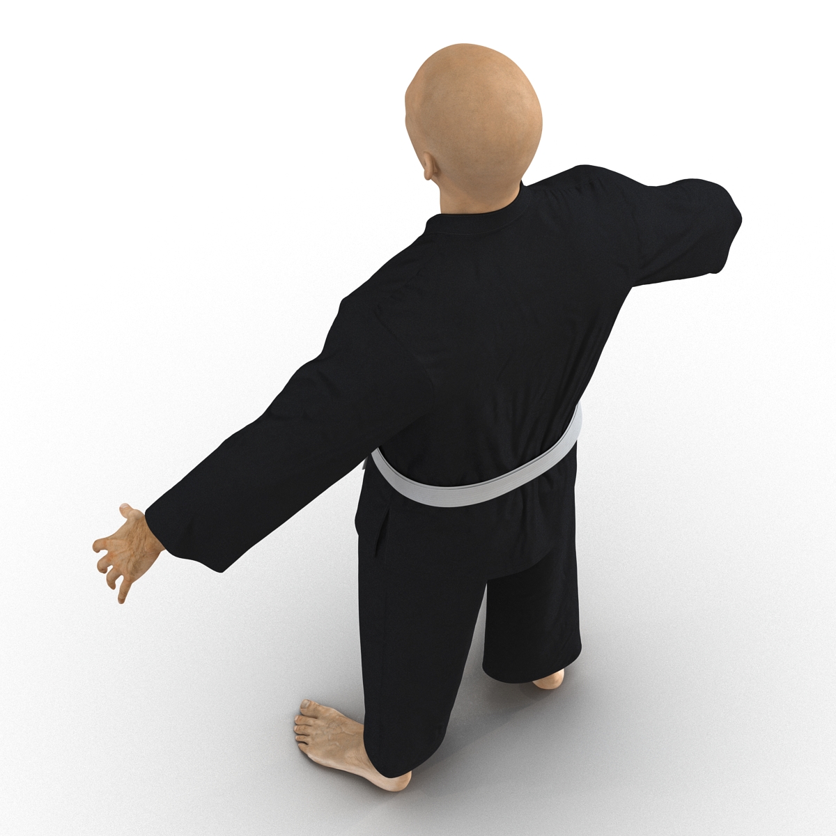 Japanese Karate Fighter Black Suit 3D model