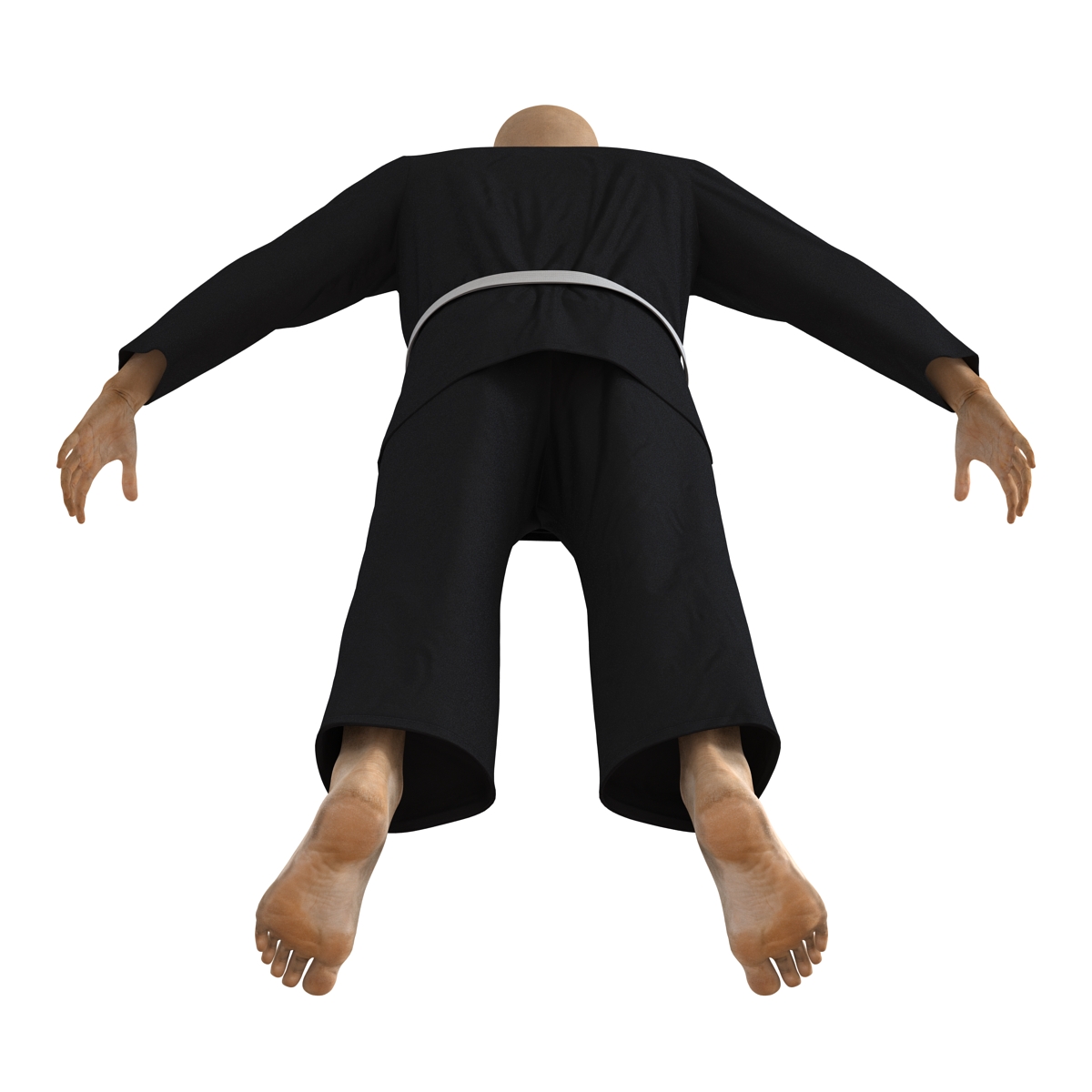 Japanese Karate Fighter Black Suit 3D model