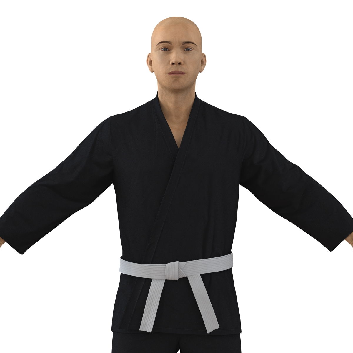 Japanese Karate Fighter Black Suit 3D model