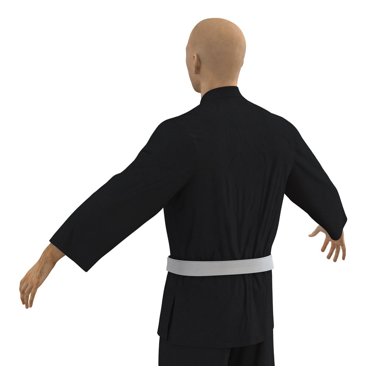 Japanese Karate Fighter Black Suit 3D model