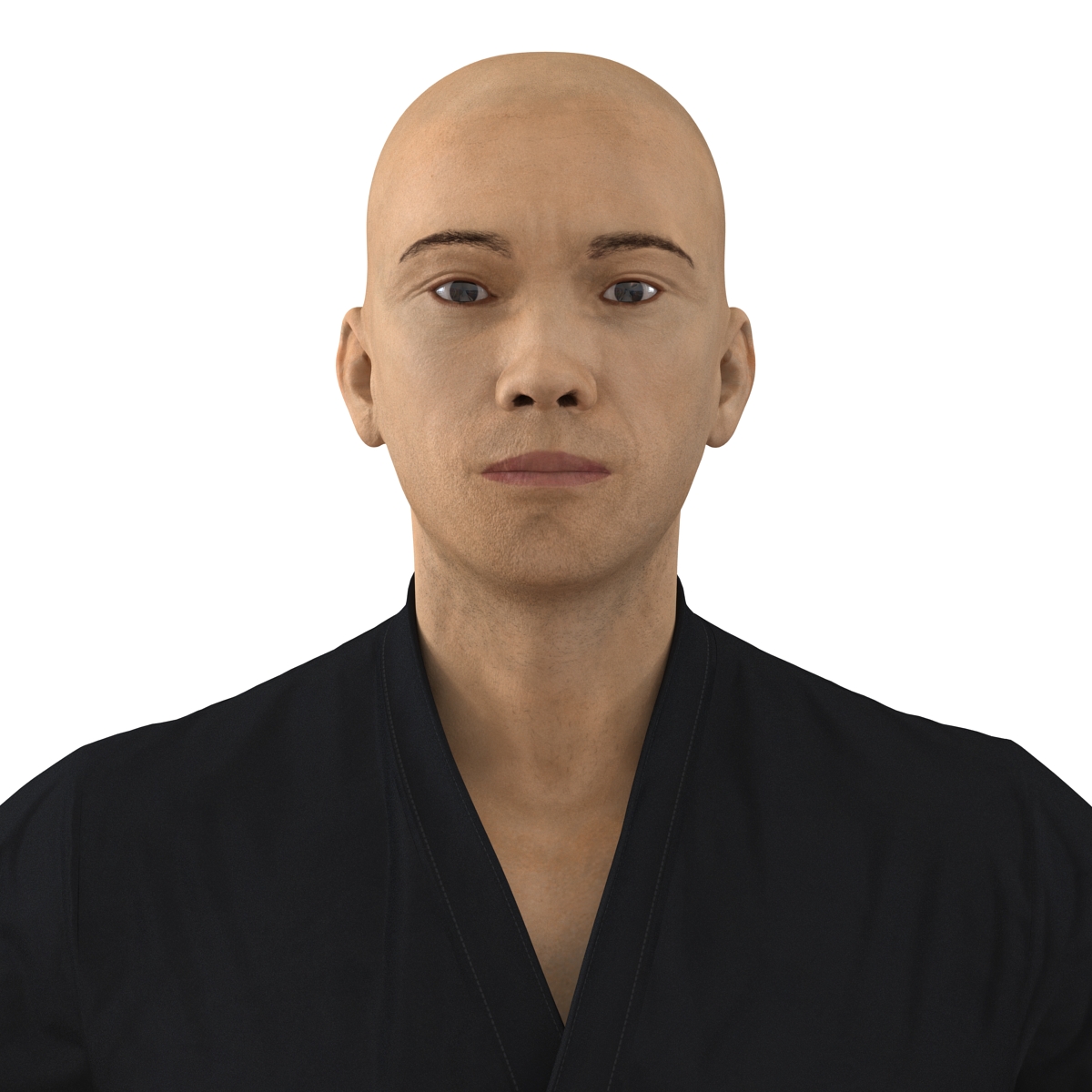 Japanese Karate Fighter Black Suit 3D model