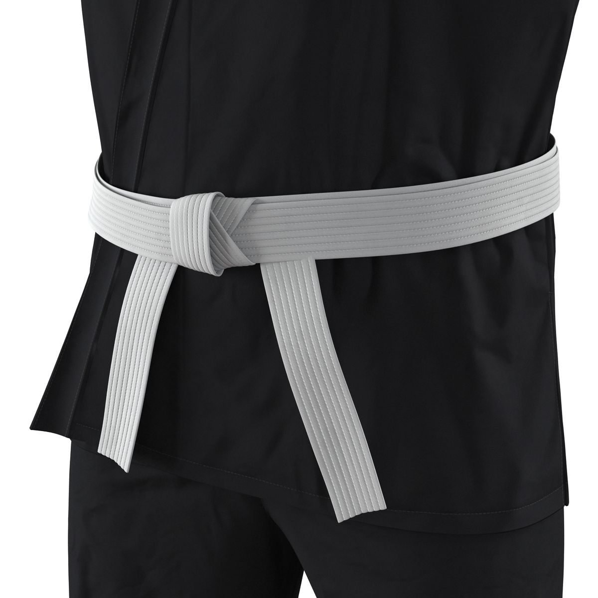 3D Japanese Karate Fighter Black Suit with Fur model