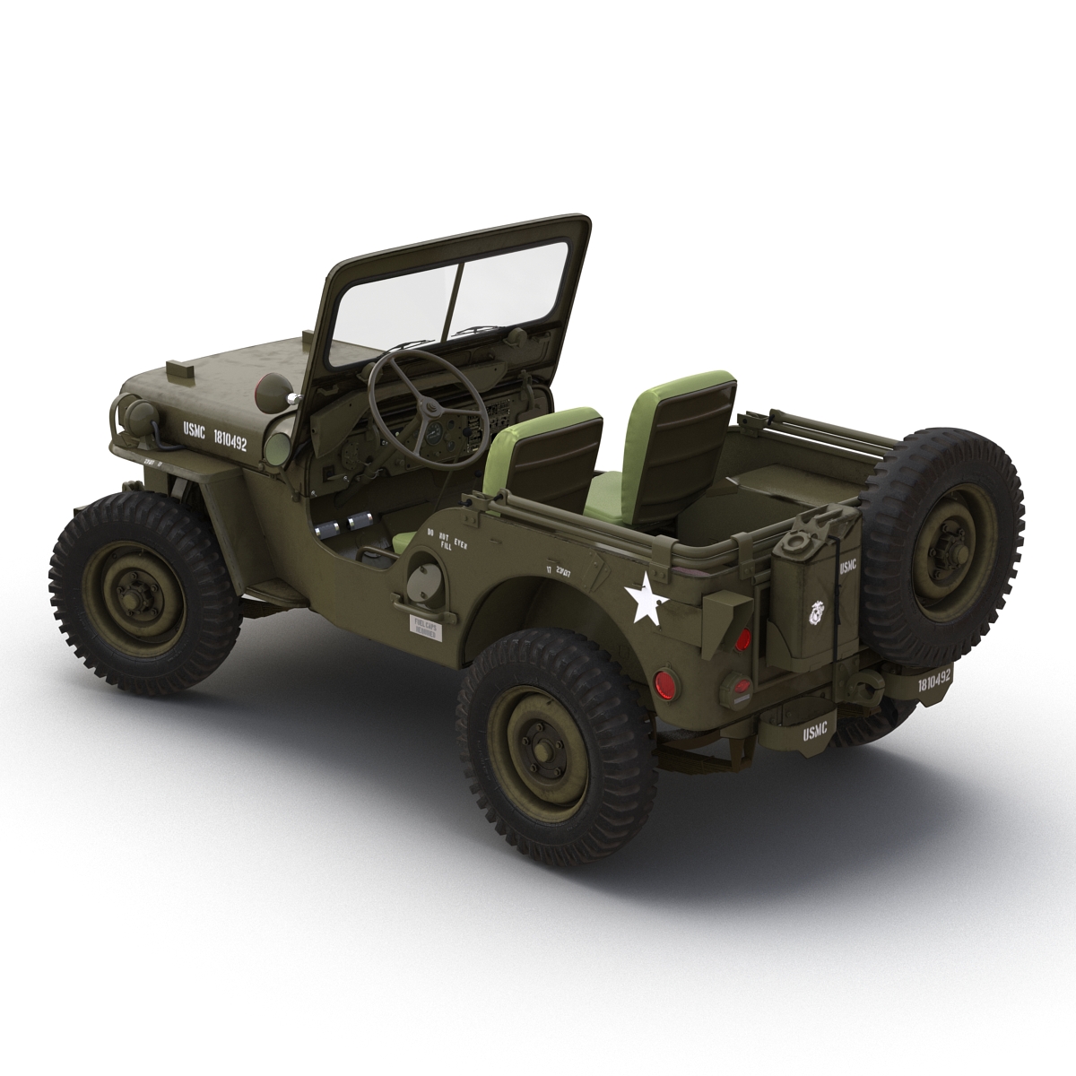 Jeep Willys M38 Rigged 3D