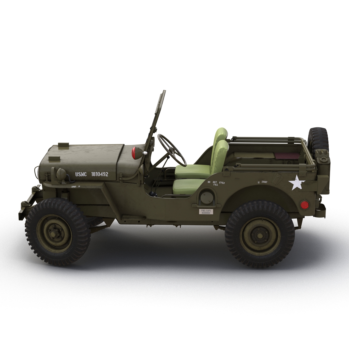 Jeep Willys M38 Rigged 3D