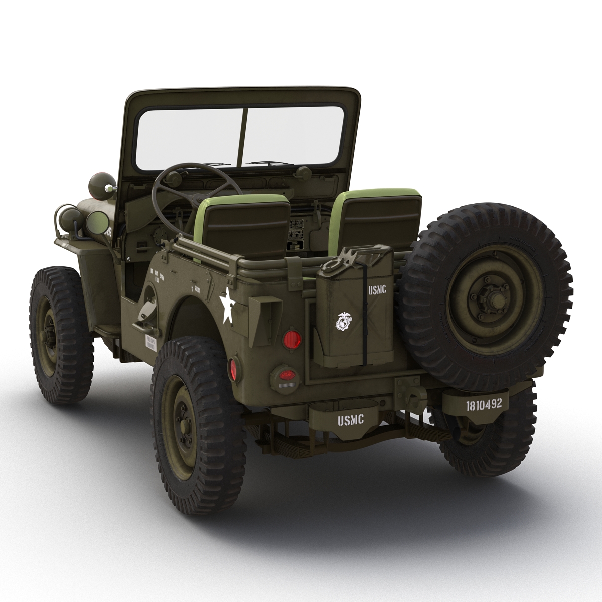 Jeep Willys M38 Rigged 3D