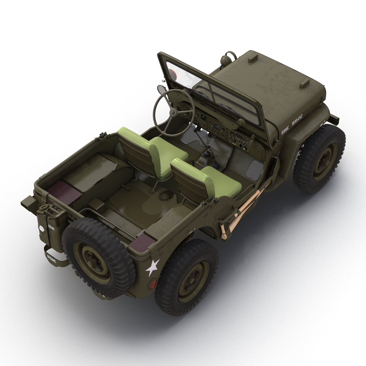 Jeep Willys M38 Rigged 3D