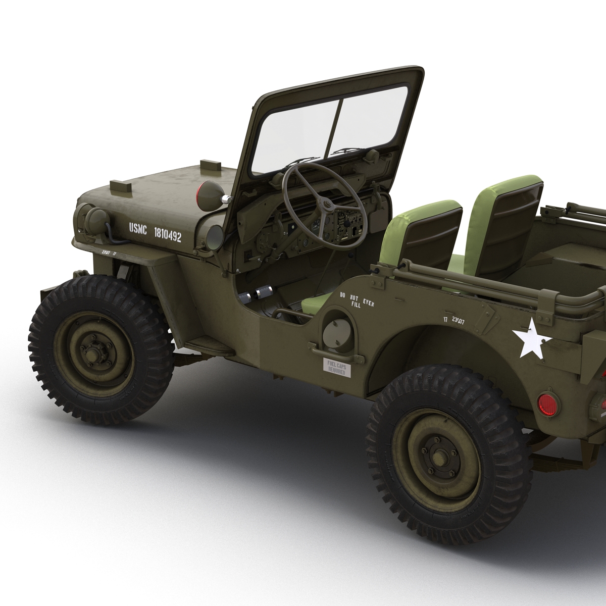 Jeep Willys M38 Rigged 3D