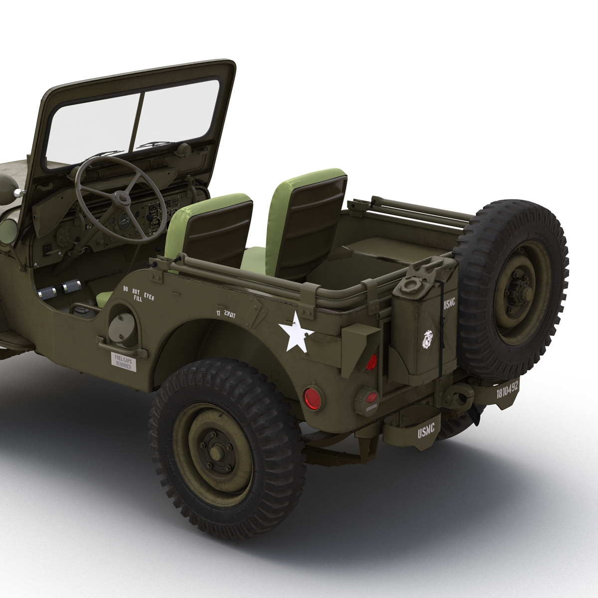 Jeep Willys M38 Rigged 3D